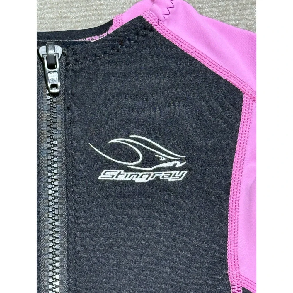 Kids Stingray Aqua Sphere Wetsuit Size 8 Pink / Black Short Sleeve Beach‎ Summer